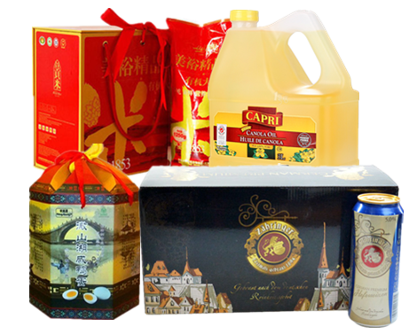 9-7美裕精品米礼盒+桑诺拉芥花籽油一桶（3升）+德国巴登狮啤酒一箱+微山湖咸鸭蛋礼盒