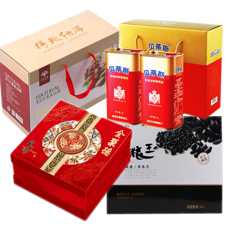 129-1全聚德盛世百年+贝蒂斯橄榄油1L*2+沃土农源山珍+旺品轩黑粮王